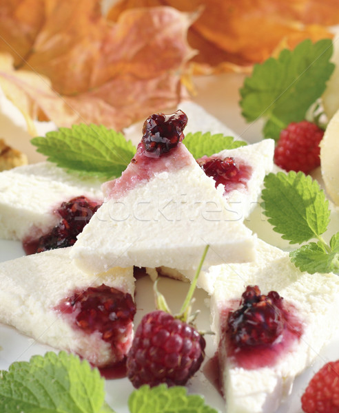 творог десерта сыра малиной Jam лист Сток-фото © Makse
