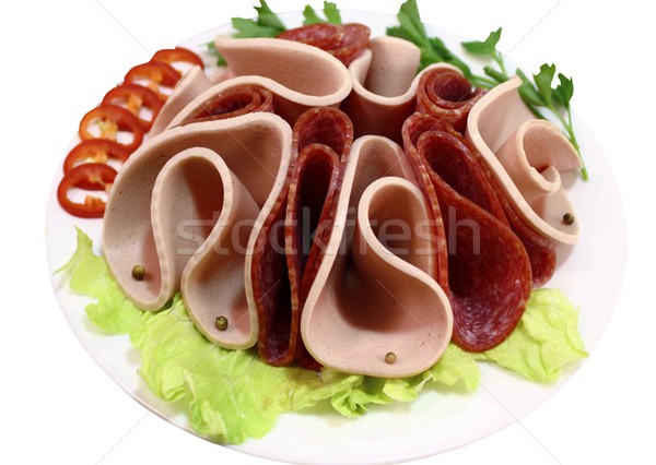 Cuit saucisse salami supplémentaire rouge viande Photo stock © Makse