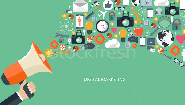 Digital marketing afaceri proiect reclamă mass-media Imagine de stoc © makyzz