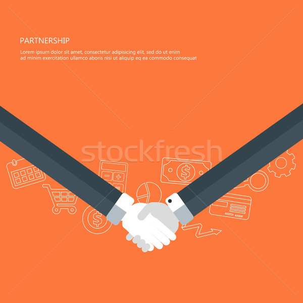Aperto de mão empresário acordo aperto de mãos parceiros de negócios bem sucedido Foto stock © makyzz