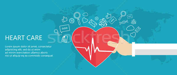 Heart Care Concept Medicine And Health Care Icon Hands Holding