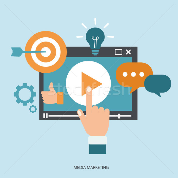 Médias marketing affaires ordinateur design mobiles [[stock_photo]] © makyzz