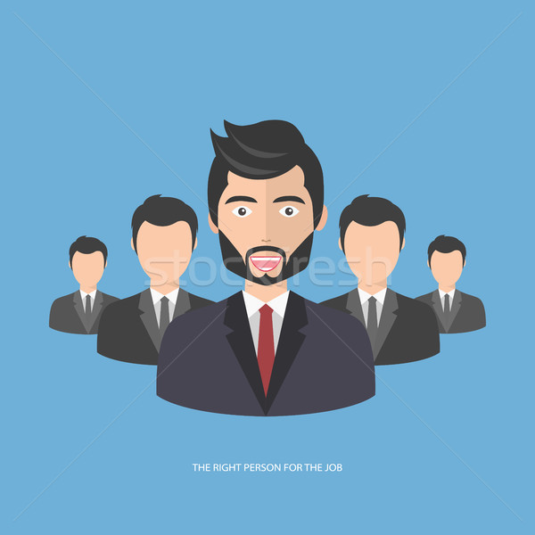 Find the right person for the job concept. Blue background. Flat vector design Stock photo © makyzz