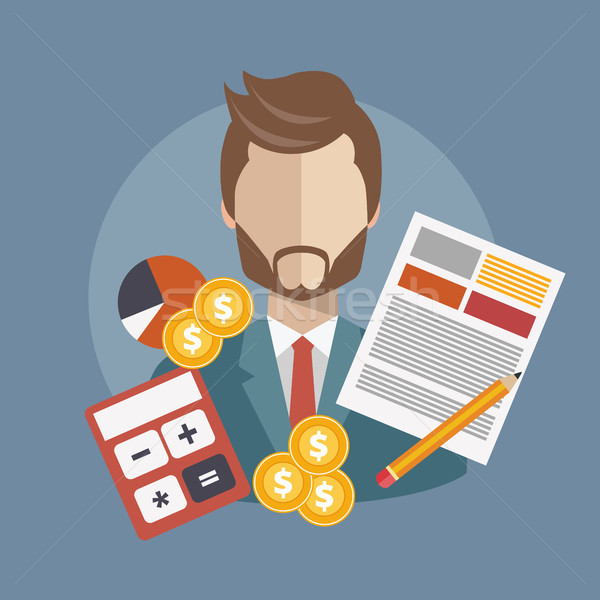 Business research and analysis concept. Flat vector illustration Stock photo © makyzz