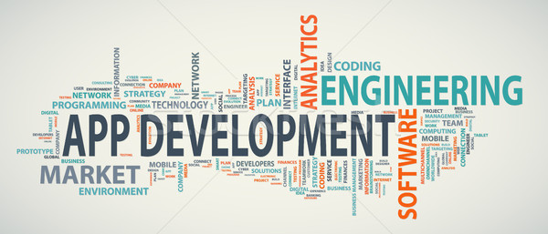 Application development banner. Concept to building successful business. Typography banner. Flat vec Stock photo © makyzz