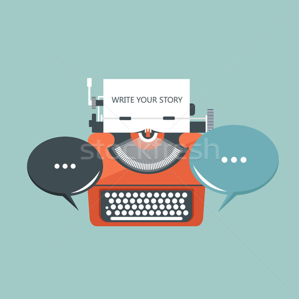 Write your story business banner for journalism. Flat vector illustration Stock photo © makyzz