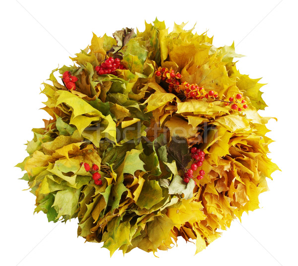 Wreath of yellow maple leaves Stock photo © mallivan