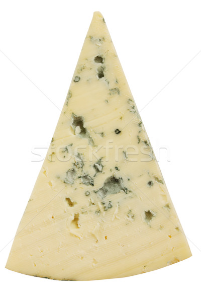 Blauschimmelkäse Roquefort Stück Käse isoliert weiß Stock foto © mallivan
