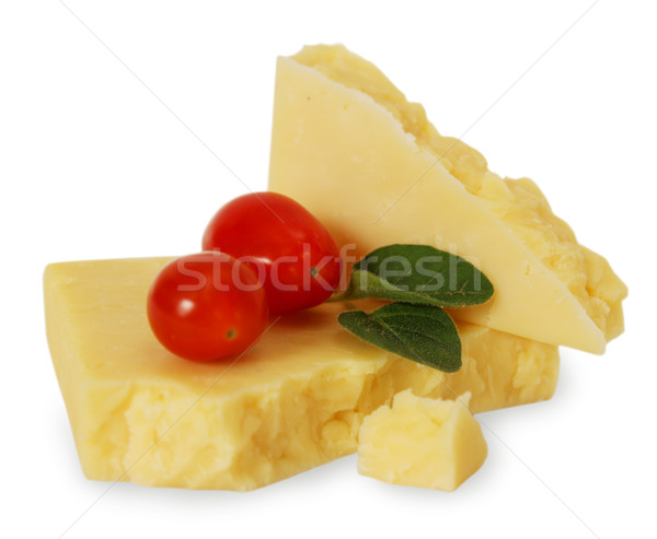 Parça peynir yalıtılmış beyaz çapraz içmek Stok fotoğraf © mallivan