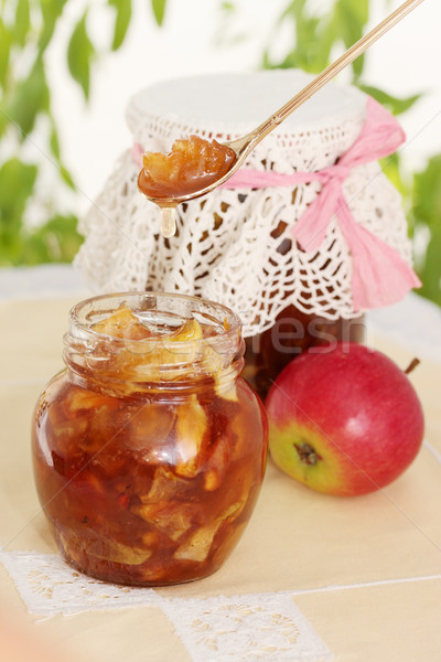 Lekvár alma szeletek fűszer étel természet Stock fotó © mallivan