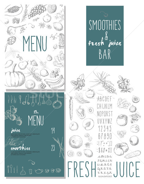 Smoothies and fresh juices bar menu Stock photo © Mamziolzi