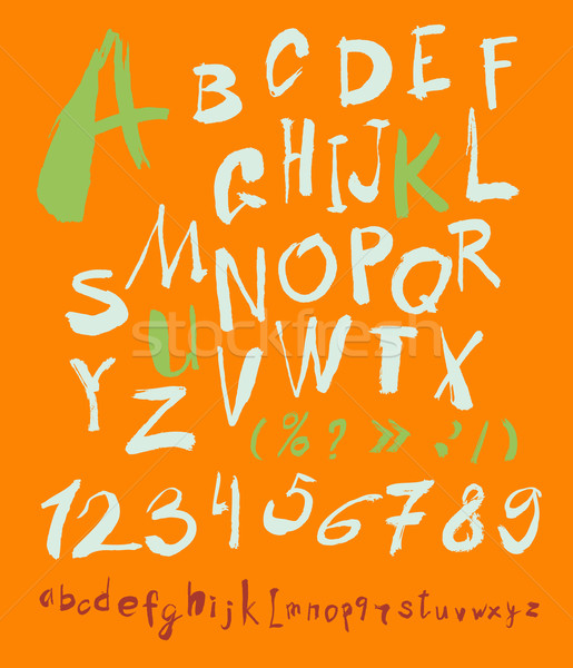 alphabet and numbers hand drawn in vector Stock photo © Mamziolzi