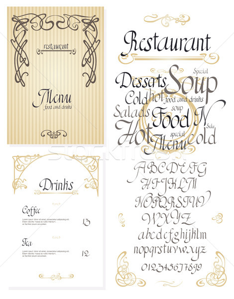 Set of vintage styled restaurant menu.  Stock photo © Mamziolzi