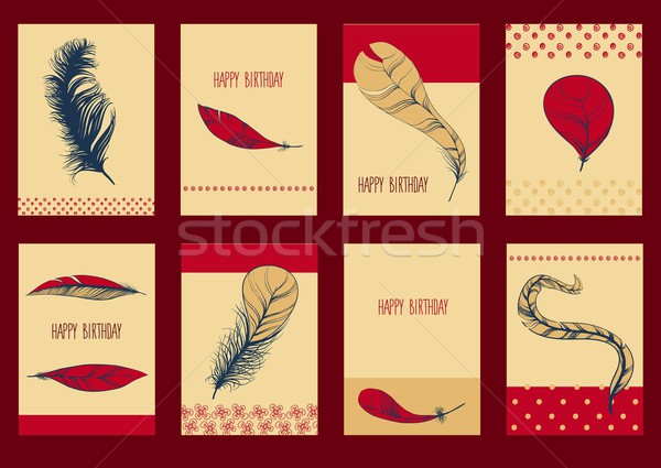 Vector Set of Sketch Plumage Stock photo © Mamziolzi