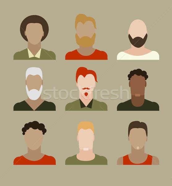 Illustration Of A Handsome Young Man With Various Hair Style And