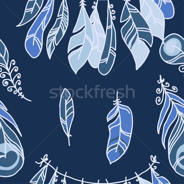 Vector Seamless Pattern of Plumage Stock photo © Mamziolzi