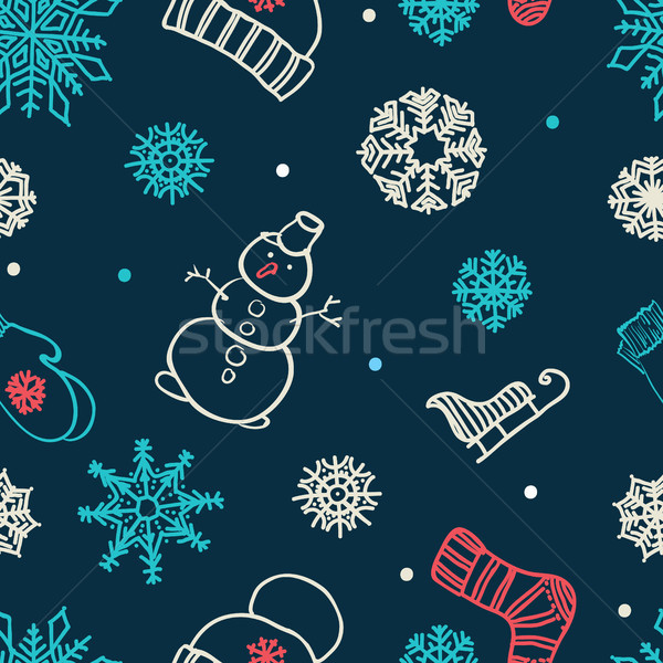 зима бесшовный орнамент красивой Рождества дизайна Сток-фото © Mamziolzi