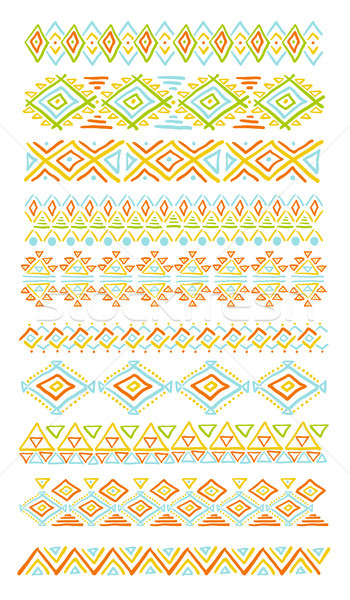 set of abstract geometric line patterns Stock photo © Mamziolzi