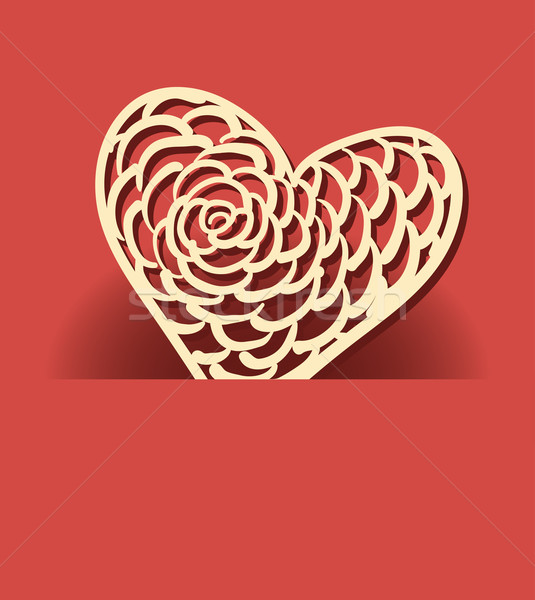 Corazón papel día de san valentín tarjeta vector negocios Foto stock © Mamziolzi