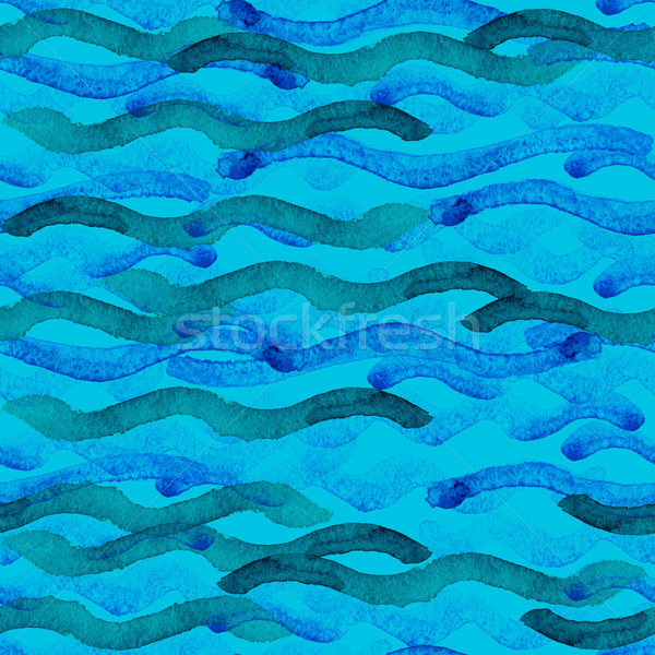 Abstrakten Wasserfarbe blau Wellenmuster Wasser Textur Stock foto © Mamziolzi