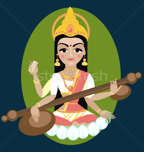 vector  Sarasvati devi Stock photo © Mamziolzi