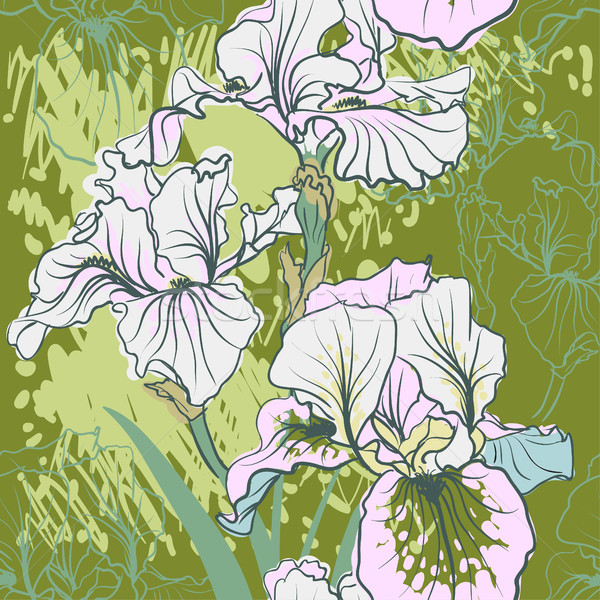 Сток-фото: декоративный · Iris · цветок · ретро · цветами