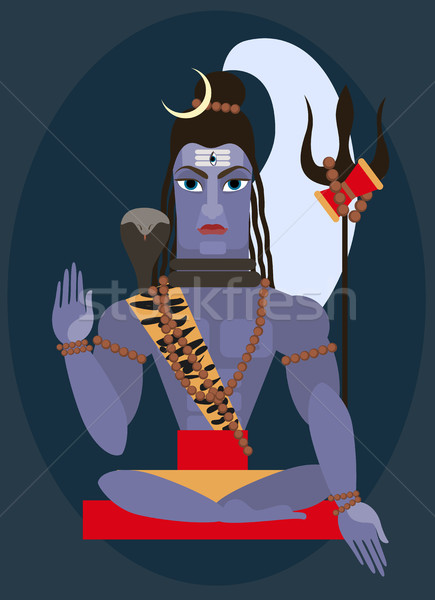 Vektor Shiva hagyományos arc absztrakt művészet Stock fotó © Mamziolzi
