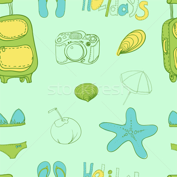 Summer holiday seamless ornament pattern  Vector illustration. Stock photo © Mamziolzi