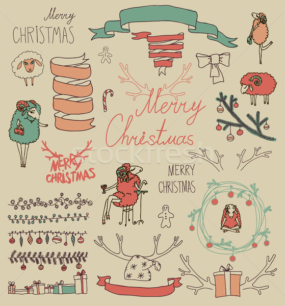 Stock photo: Vector Set Christmas Calligraphic Design Elements