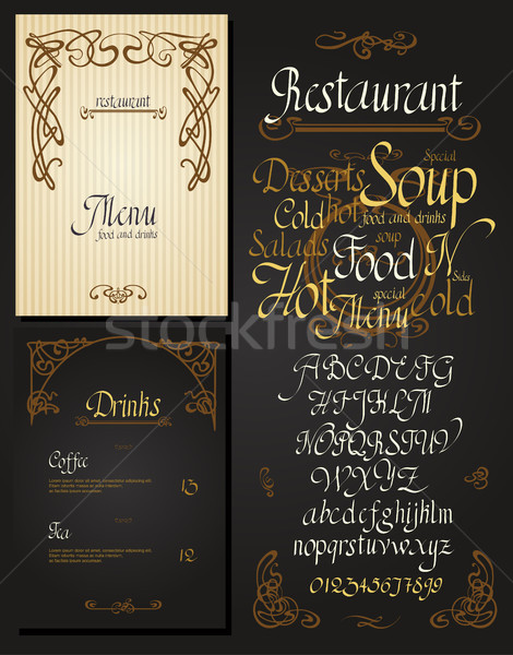 Set of vintage styled restaurant menu.  Stock photo © Mamziolzi