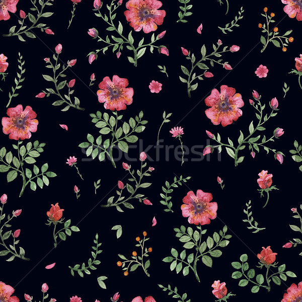 花 水彩画 パターン フローラル バラ ストックフォト © Mamziolzi