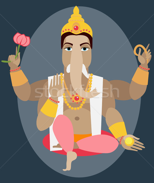 Stock photo: illustration of statue  Lord Ganesha  