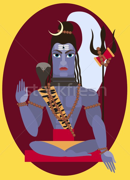 [[stock_photo]]: Vecteur · shiva · traditionnel · visage · résumé · art