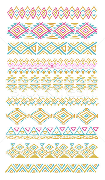 Set Of Abstract Geometric Line Patterns Vector Illustration C Olga