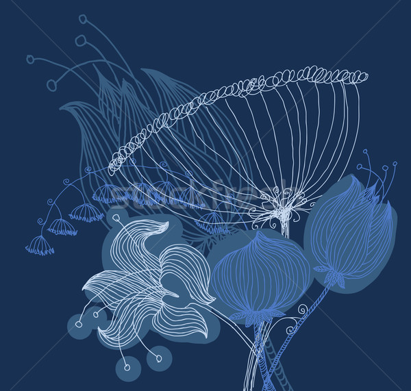 Szett virágmintás grafikai tervezés elemek szimmetrikus tavasz Stock fotó © Mamziolzi