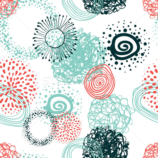 Vector fabric circles abstract seamless pattern background   Stock photo © Mamziolzi