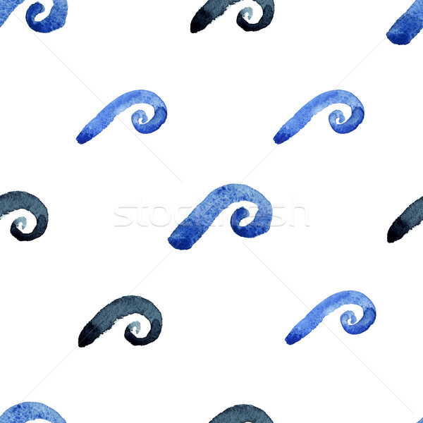 Abstrakten Wasserfarbe blau Wellenmuster Wasser Textur Stock foto © Mamziolzi