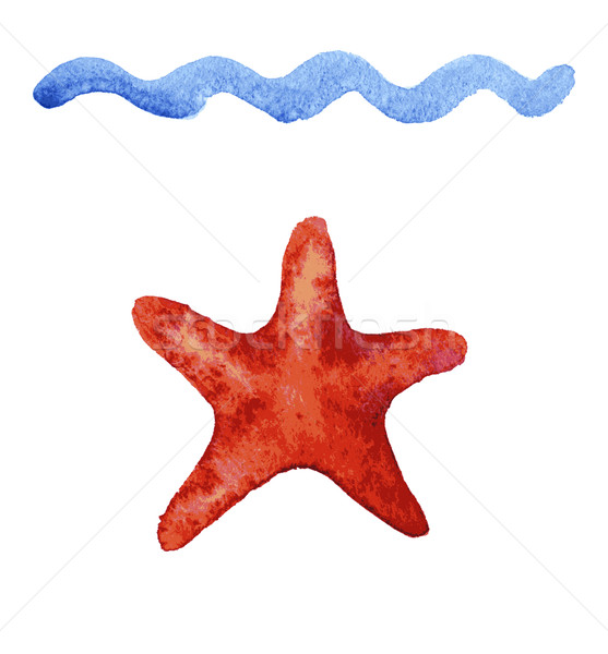 Set of hand drawn watercolor starfishes  Stock photo © Mamziolzi