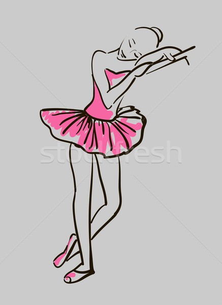 Wektora szkic dziewcząt baleriny stałego stanowią Zdjęcia stock © Mamziolzi