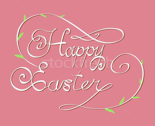 HAPPY EASTER hand lettering Stock photo © Mamziolzi