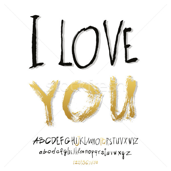 Ilove you hand lettering Stock photo © Mamziolzi