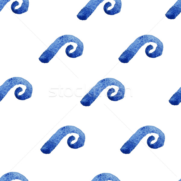 Abstract watercolor blue wave pattern Stock photo © Mamziolzi