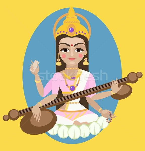 vector Sarasvati devi Stock photo © Mamziolzi