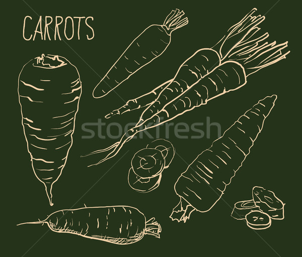 Set carrots isolated on white background. Stock photo © Mamziolzi