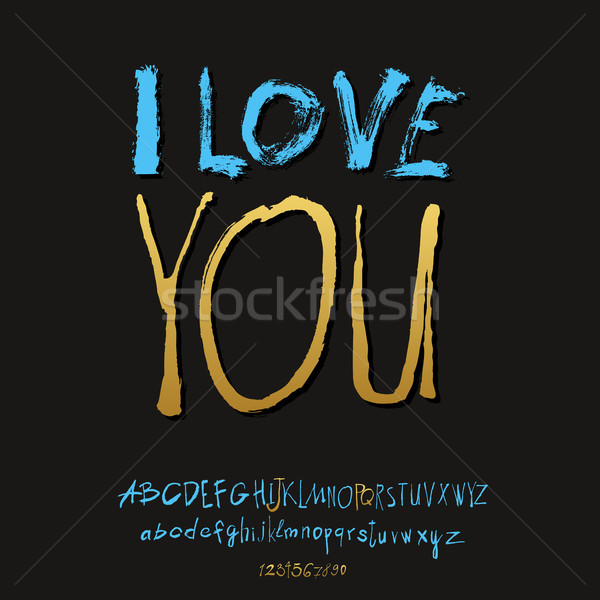 Ilove you hand lettering Stock photo © Mamziolzi