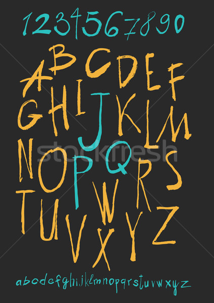 алфавит номера рисованной вектора бумаги Сток-фото © Mamziolzi