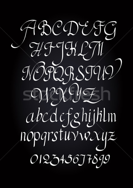 Alphabet letters lowercase, uppercase and numbers.  Stock photo © Mamziolzi