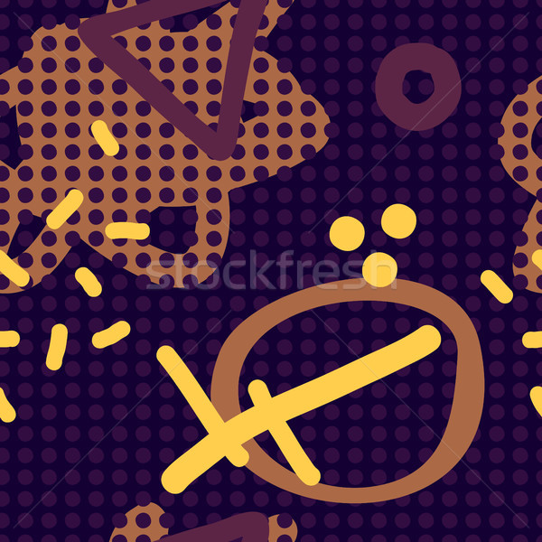 Stock photo: Modern hand draw abstract seamless pattern 