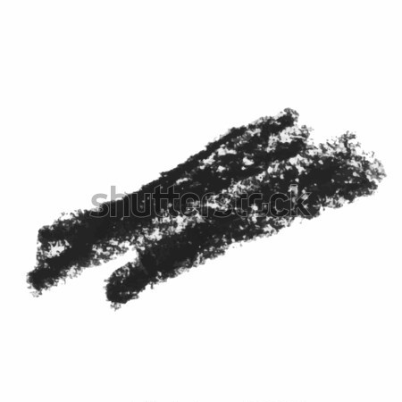 Stock photo: Black wax crayon strokes isolated on white.