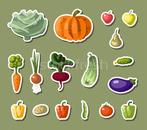 Vintage garden banner with root veggies Stock photo © Mamziolzi